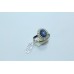 18 Kt White Gold Ring, Real Star Blue Sapphire & Diamonds,  Ring Size 14